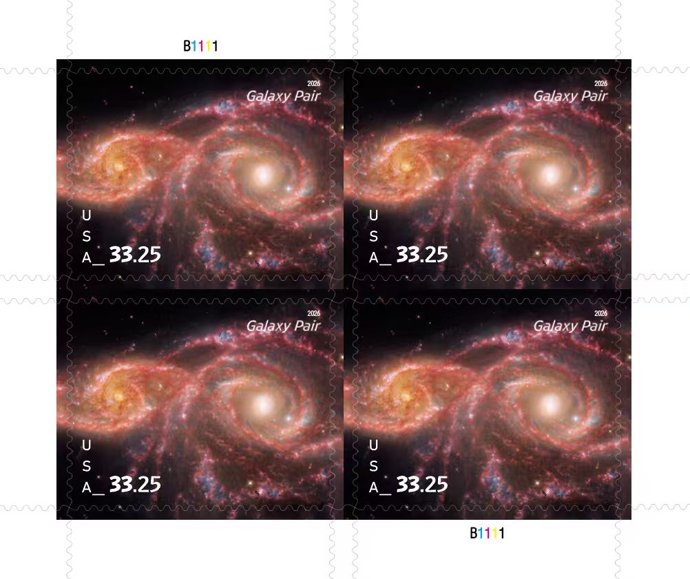 2026 Current Value Galaxy Pair Priority Mail Express Stamps