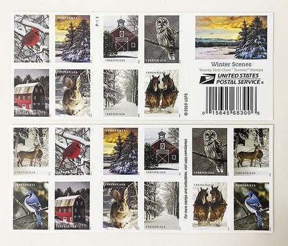 Winter Scenes Forever First Class Postage Stamps