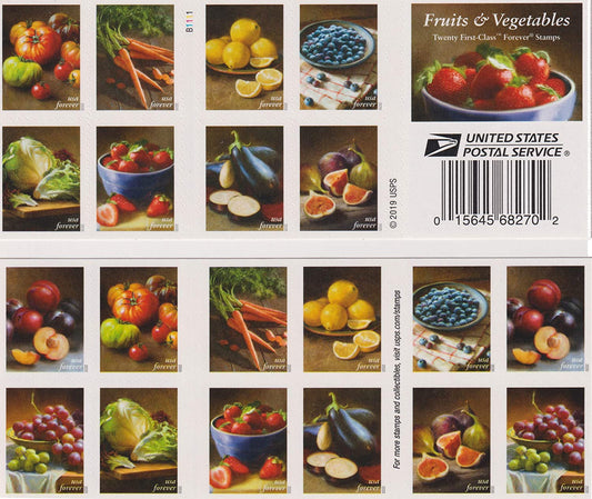 Fruit of vegetables Forever First Class Postage Stamps