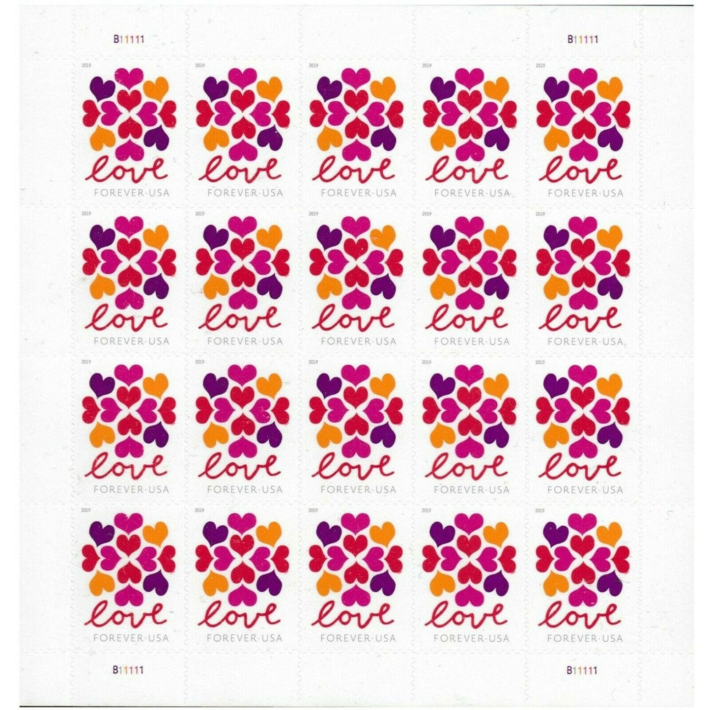 2019 Love Hearts Blossom Forever First Class Postage Stamps