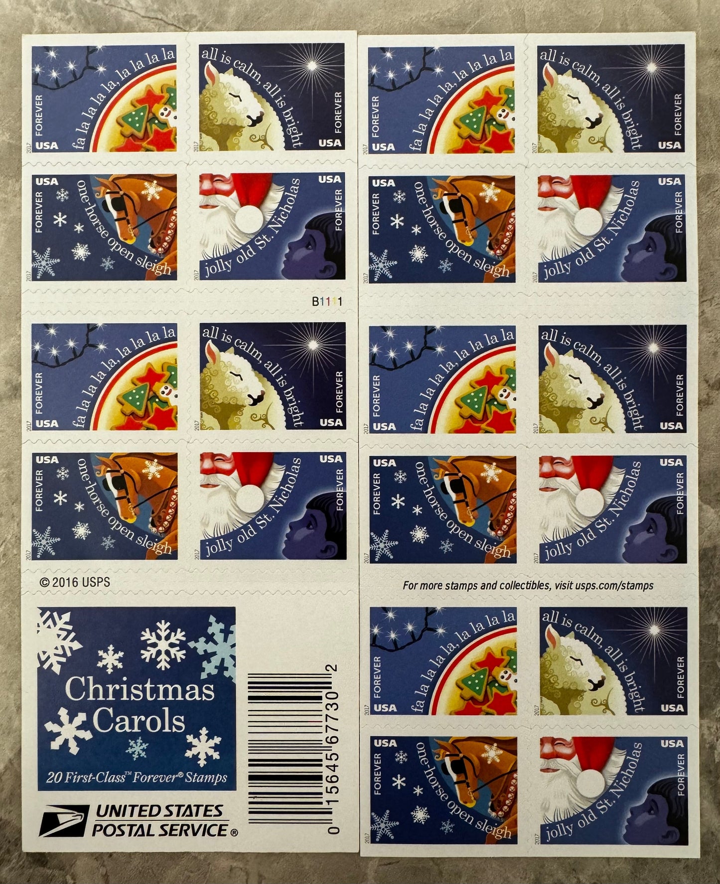 Christmas Carols Forever First Class Postage Stamps