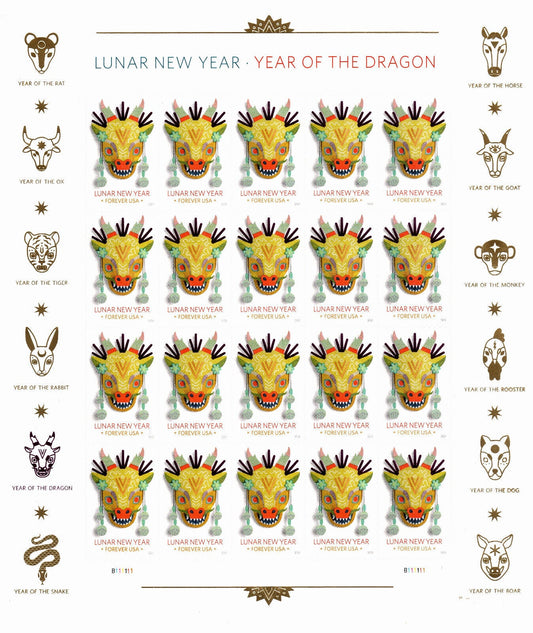 Year of the Dragon Stamp Celebrates Lunar New Year Forever First Class Postage Stamps