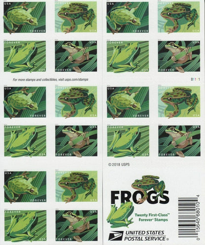 Frogs Forever First Class Postage Stamps