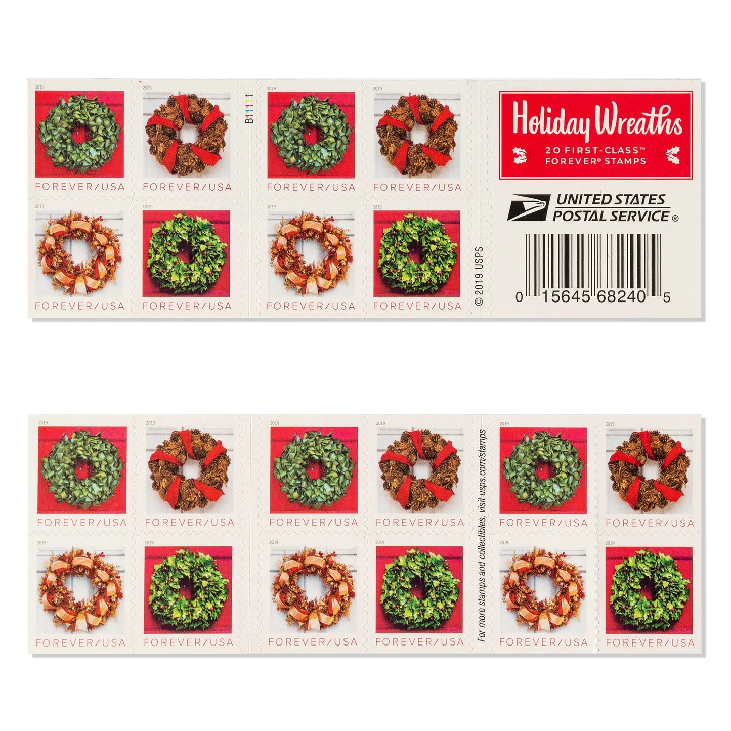 Holiday Wreath Forever First Class Postage Stamps