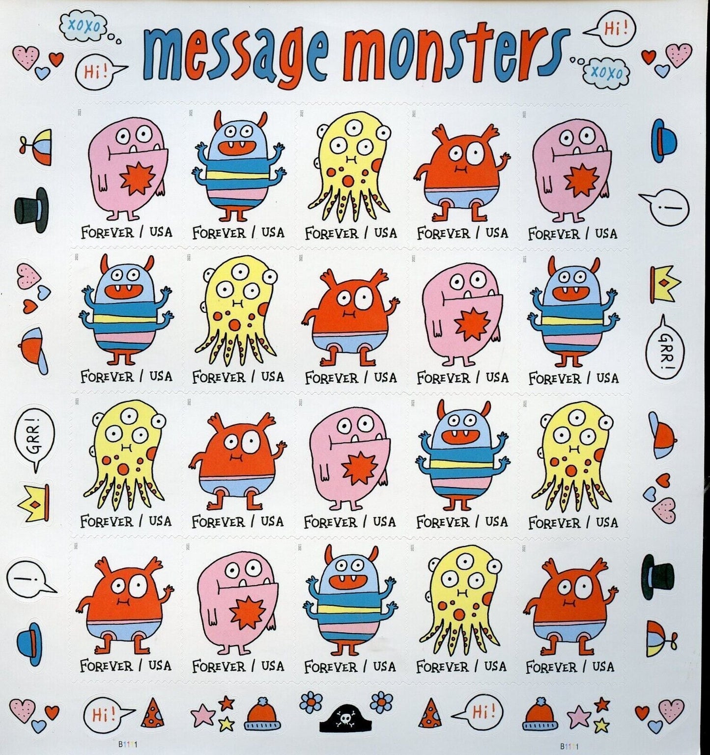 Message Monsters Forever Postage Stamps Ready to Bring a Smile to Your Mail