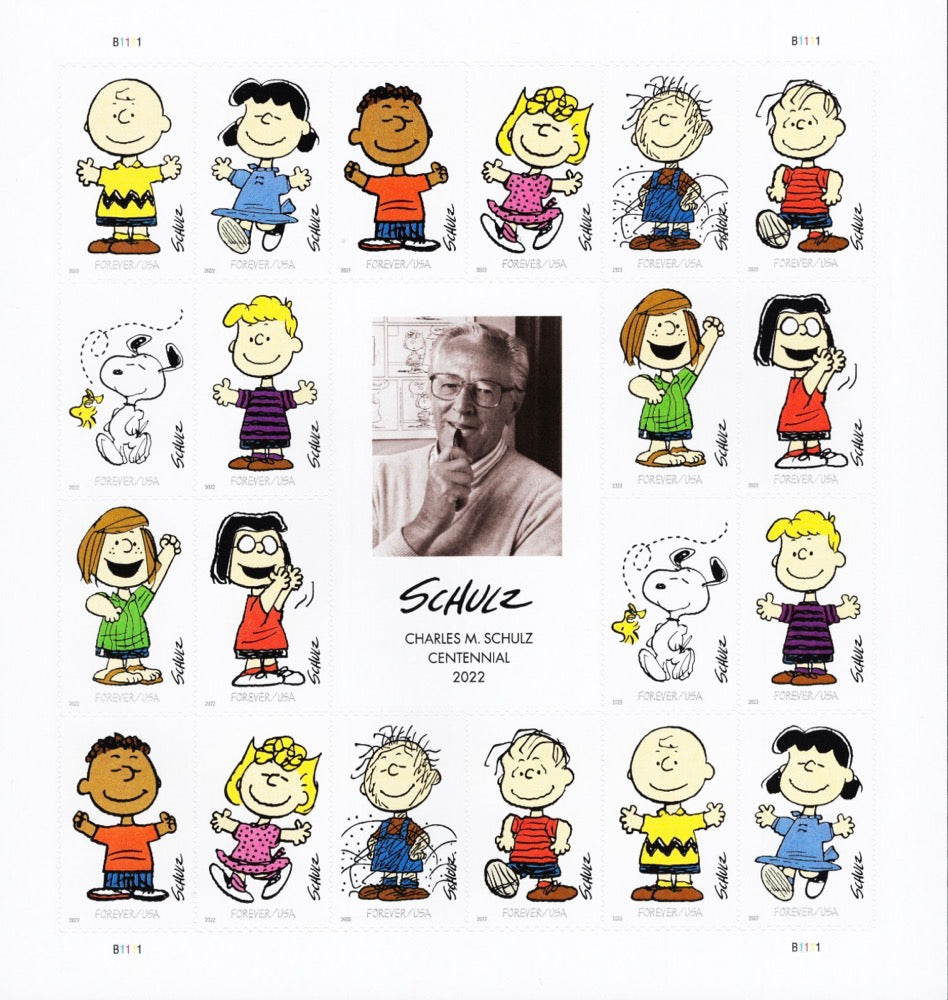 Cartoonist Charles Schulz "Peanuts" Forever Postage Stamps