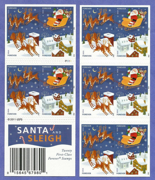 Santa and Sleigh Forever First Class Postage Stamps