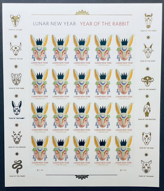 Year of the Rabbits Stamp Celebrates Lunar New Year Forever First Class Postage Stamps