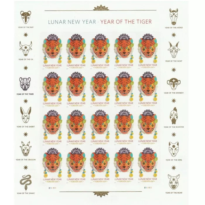 Year of the Tiger Stamps Celebrates Lunar New Year Forever First Class Postage Stamps